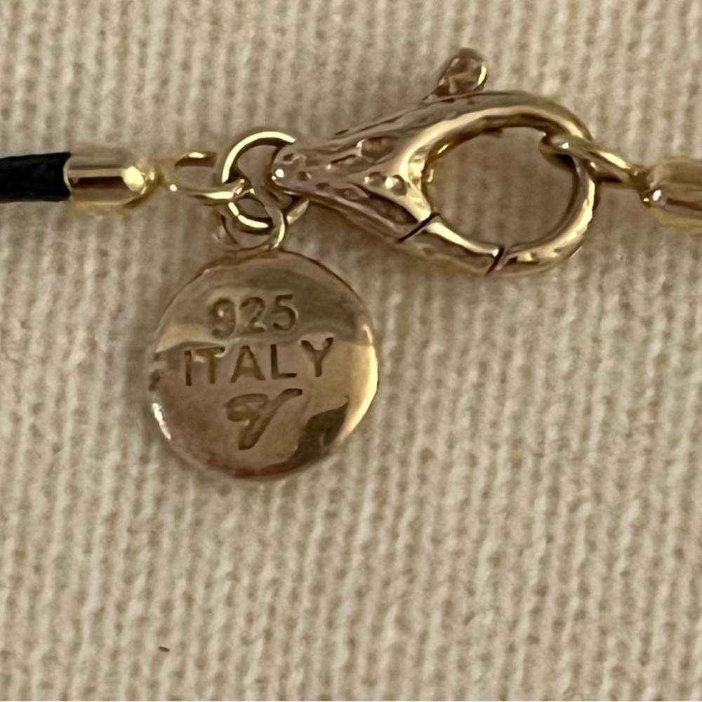 Gold/Silver Made Italy 🇮🇹 Pendant Necklace with Purple Gemstone - Picture 4 of 16